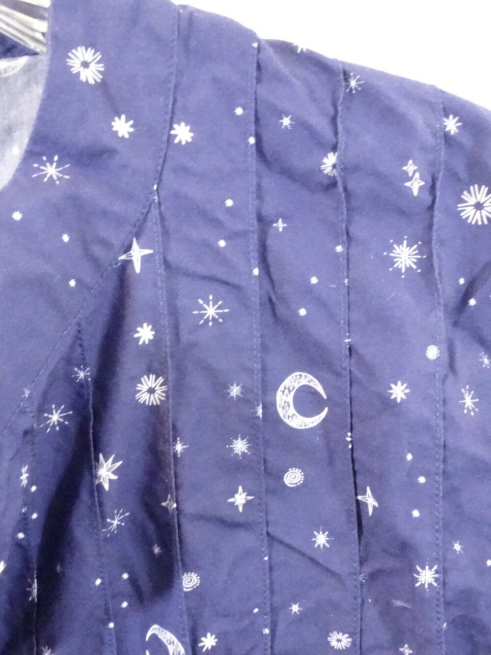 Bonsoir London Celestial 100% Cotton Nightgown Size S Long Sleeves Stars Moon - Picture 6 of 7